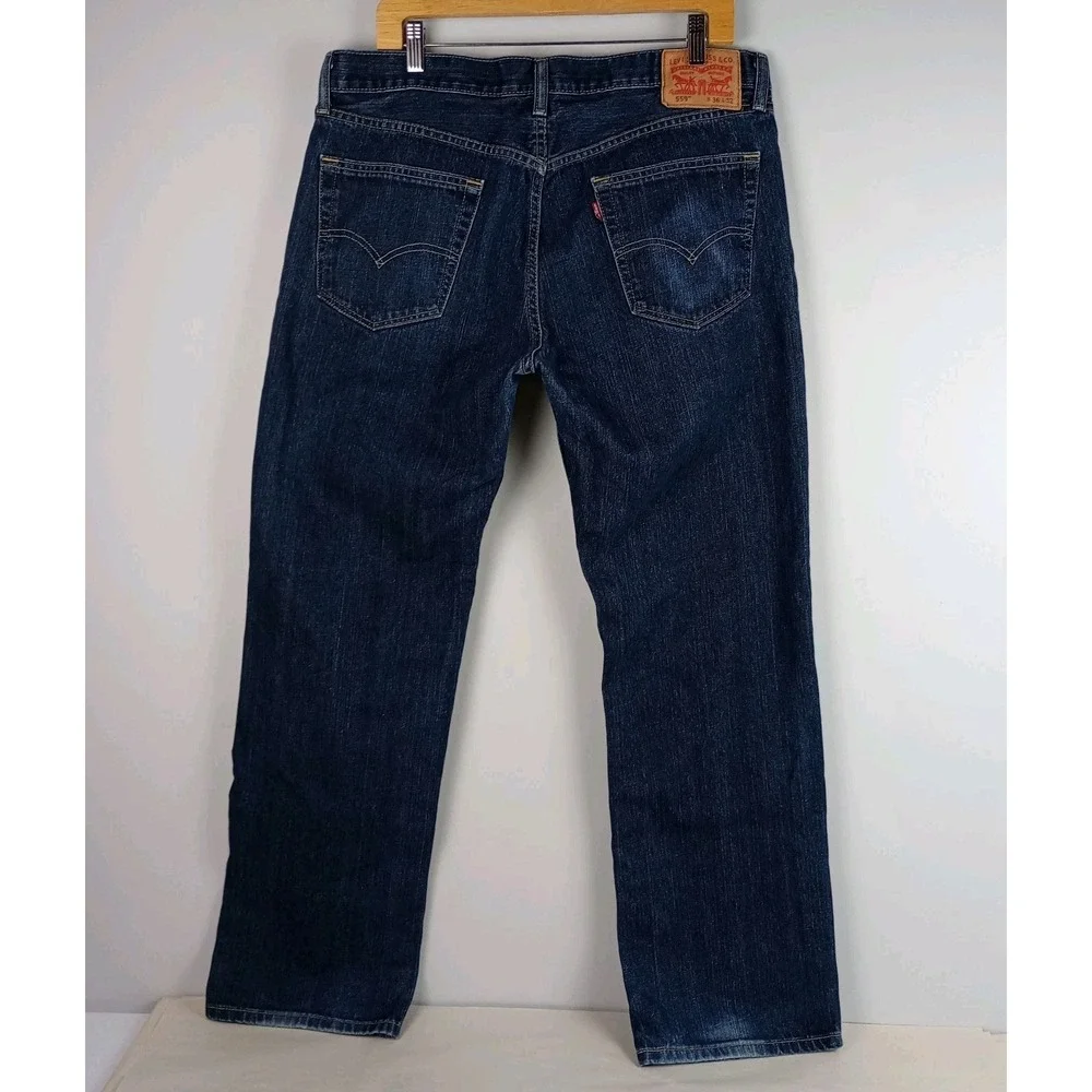 Levi Strauss 559 Mens 36/32 Dark Blue 5 Pocket Relaxed High Quality Denim Jeans